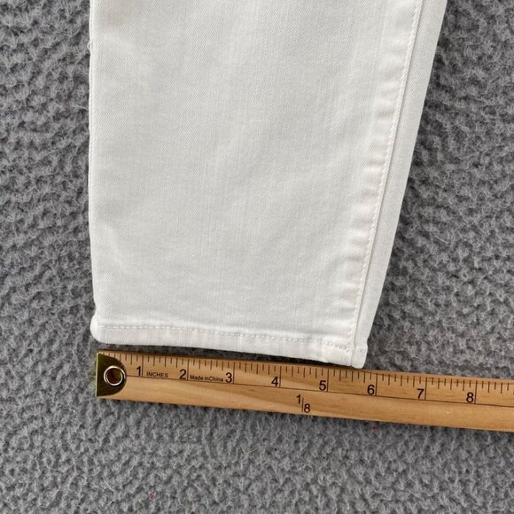 Chicos Jeans Women 0 US 4 White So Slimming Girlfriend Ankle Lace Patch Stretch - Picture 11 of 12